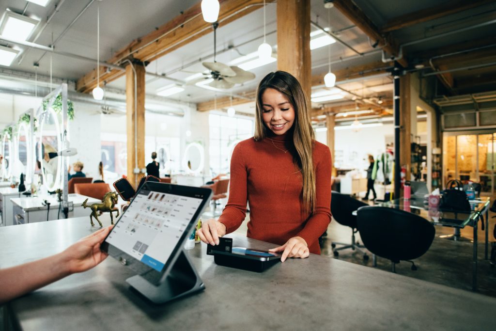 customer making a transaction