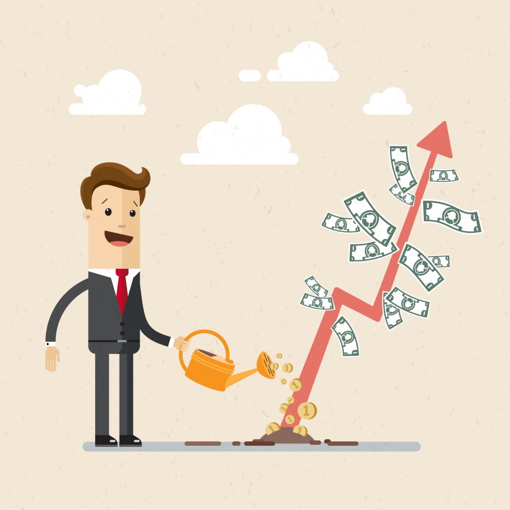 man watering the money tree