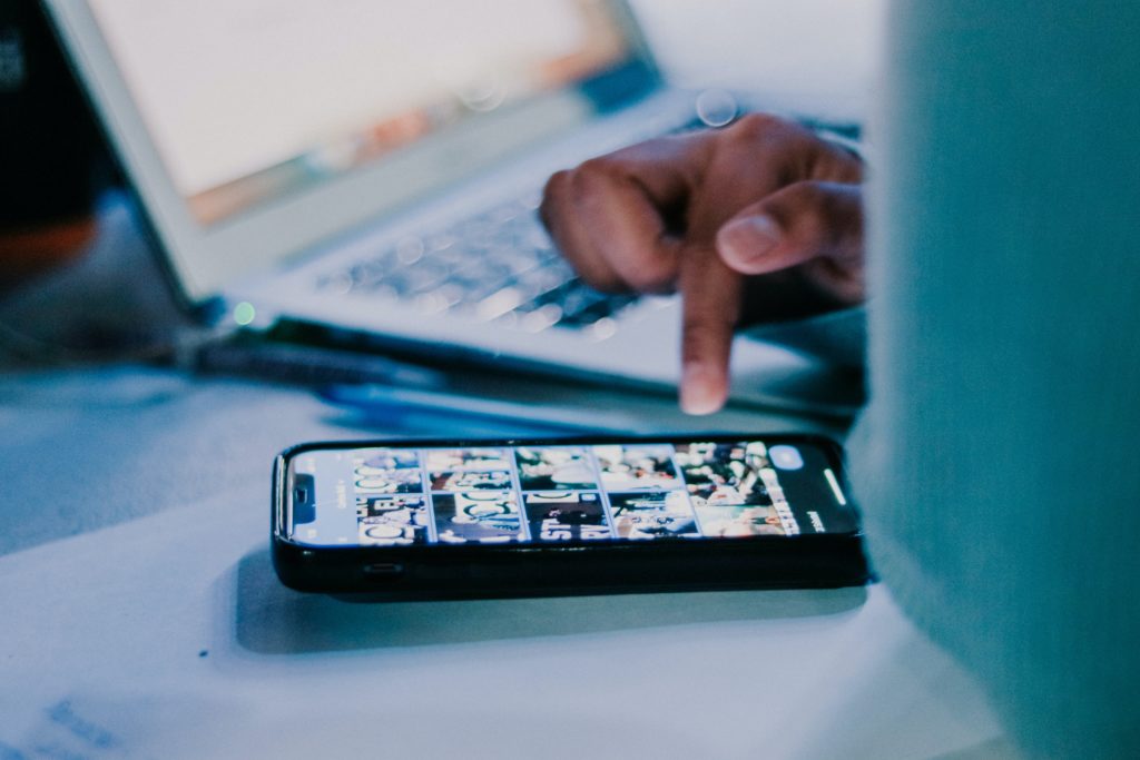 person exploring social media on a phone