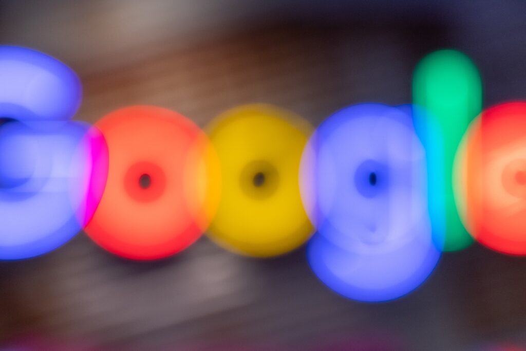 Blurry Google sign