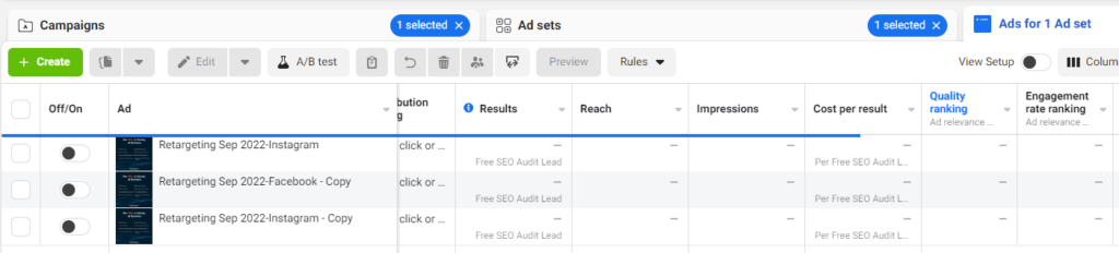 Facebook ad relevance diagnostics
