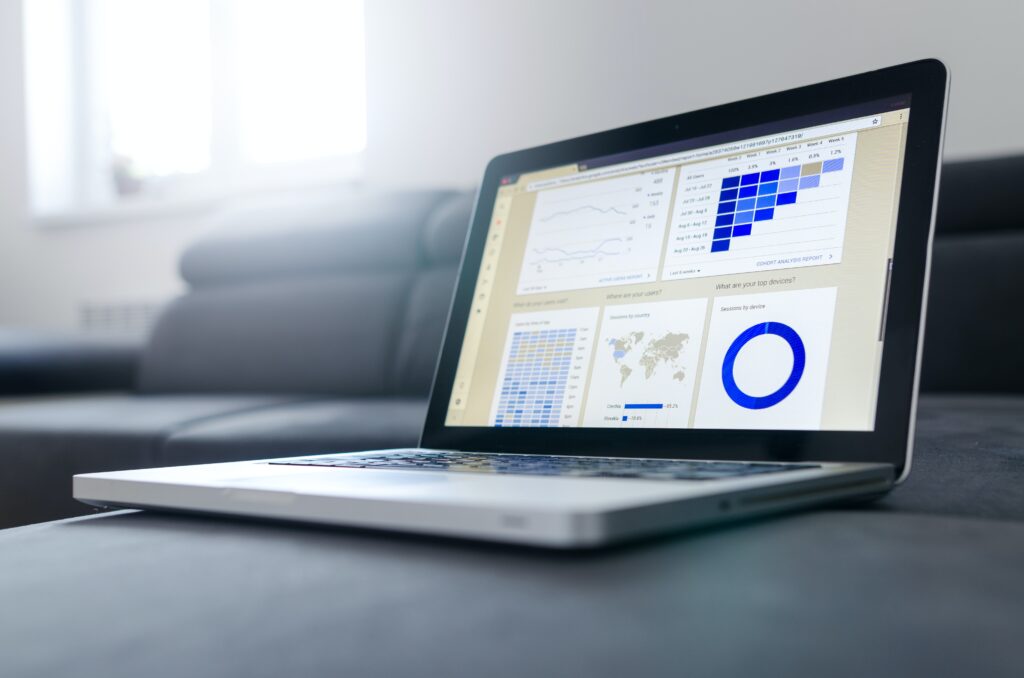 Open laptop displaying paid marketing data
